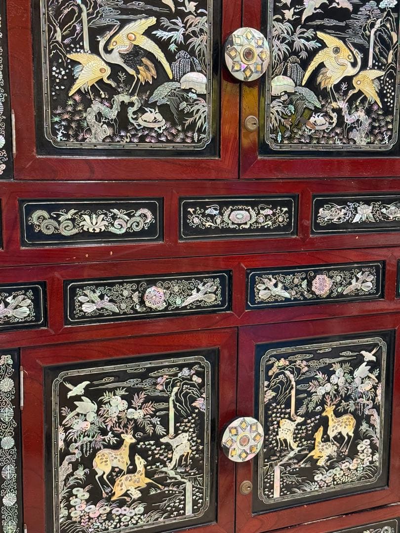 希少♪ 豪華 ラデン 近畿配達5千引 高級 釜山製 螺鈿 箪笥 タンス