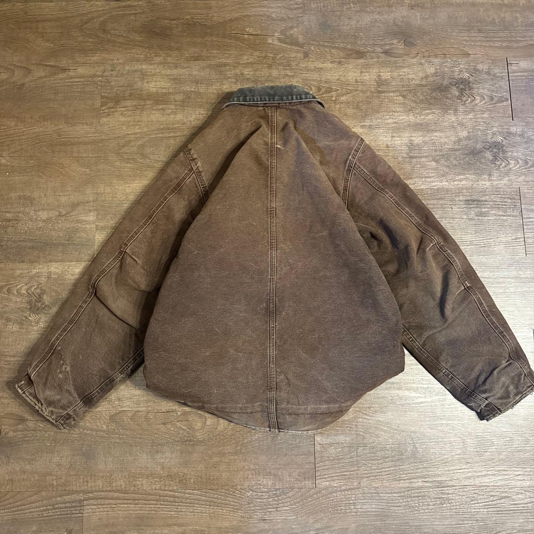 00s カーハート　トラディショナルジャケット　鬼フェード　ブラウン　古着