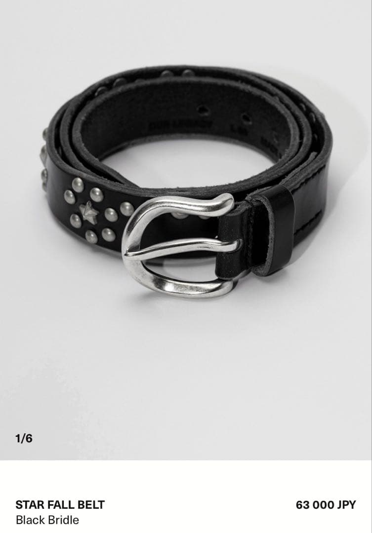 小物 ourlegacy STAR FALL BELT Black Bridle 80