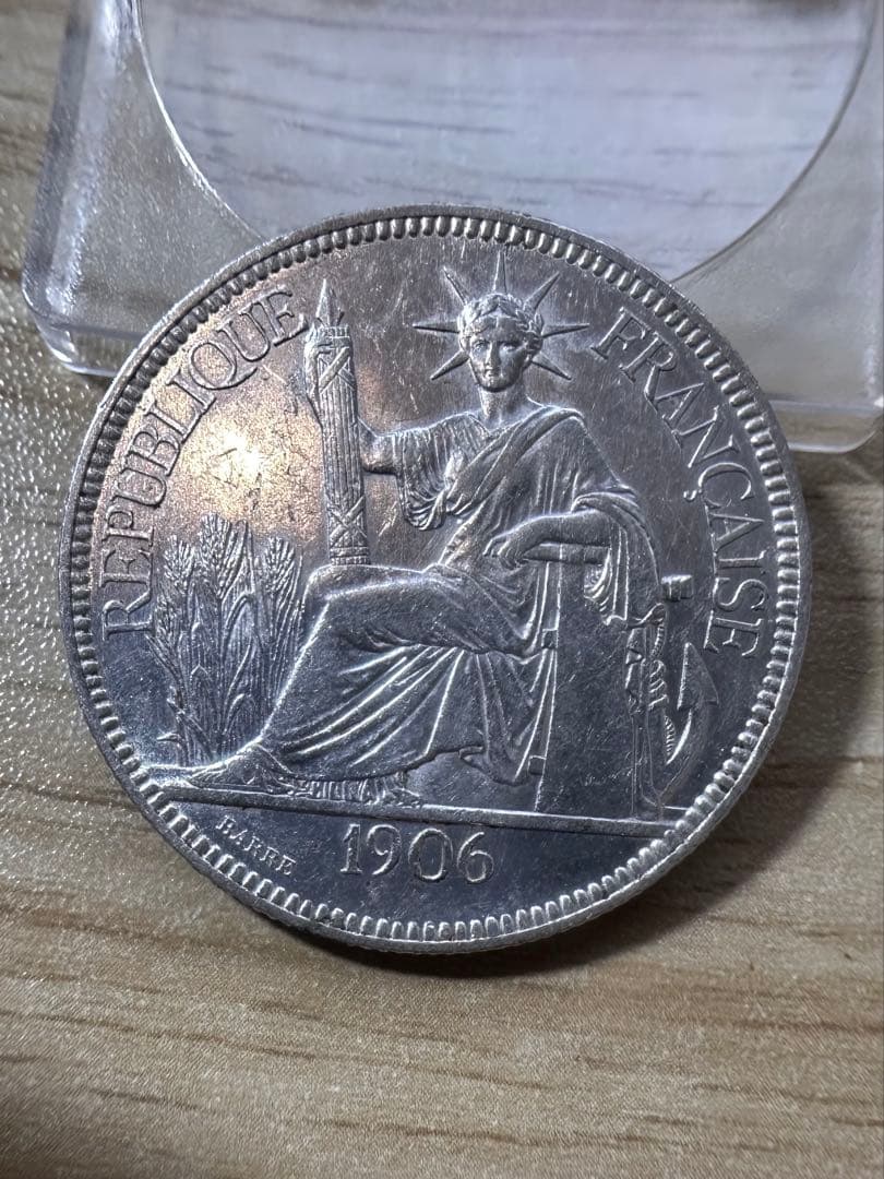 1906年 フランス 自由の女神像 銀貨 美品