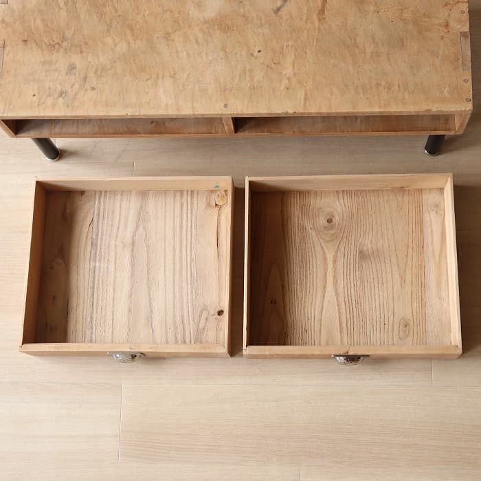 アンティーク トチ材 鉄脚 ローテーブル リノベーション 木製 無垢材