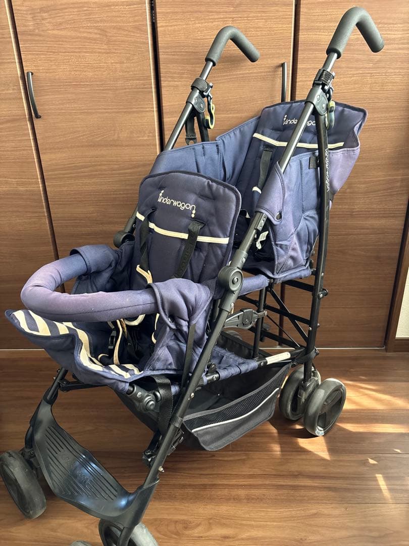 inderwagon 2人乗りベビーカー ネイビー