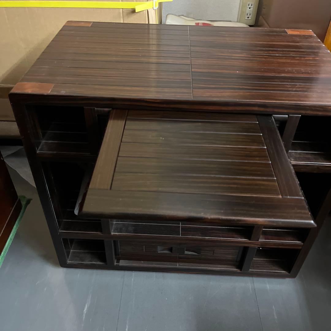 貴重　大阪唐木総務無垢　黒檀　飾り台