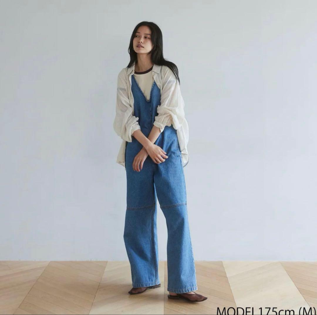 新品SeaRoomlynn VフロントDenimサロペット ブルーM