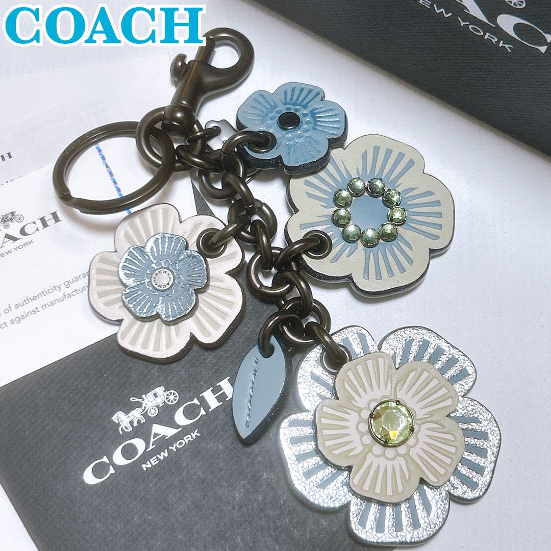 レア✨極美品 コーチ ティーローズ バッグチャーム キーホルダー フラワー