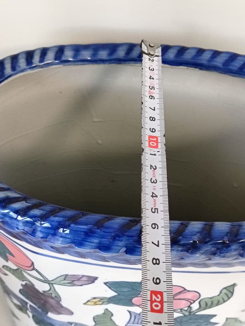 おしゃれ　陶器製 傘立て 花柄　朝顔　玄関収納 倒れない　多用途　アンティーク