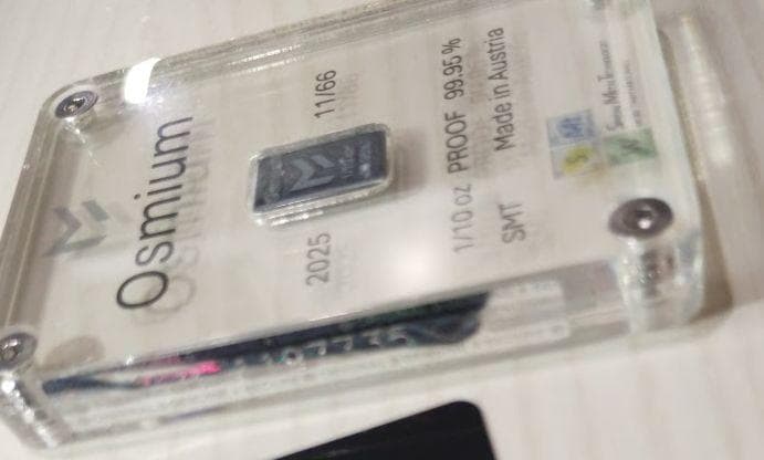 【shii】オスミウム インゴット（保証書付き） 重量3.11g