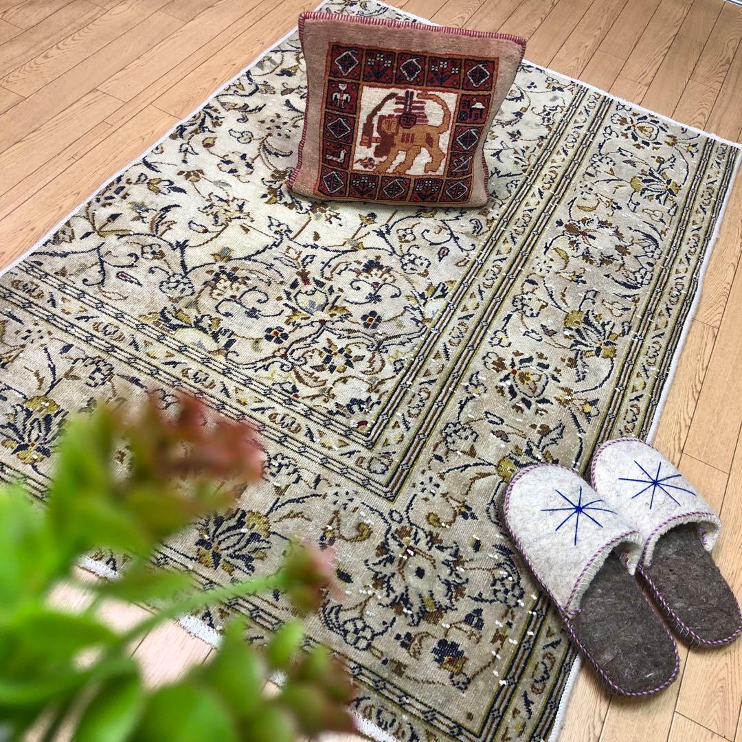 ペルシャ絨毯 ペルシャヴィンテージラグ 148x102 手織り オールド