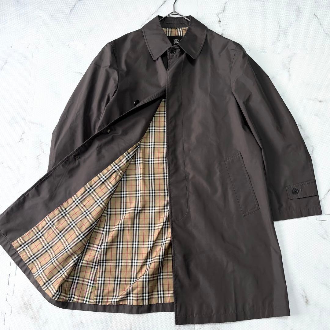 ✨大人気✨バーバリーブラックレーベル カーキグレー　ステンカラーコートM