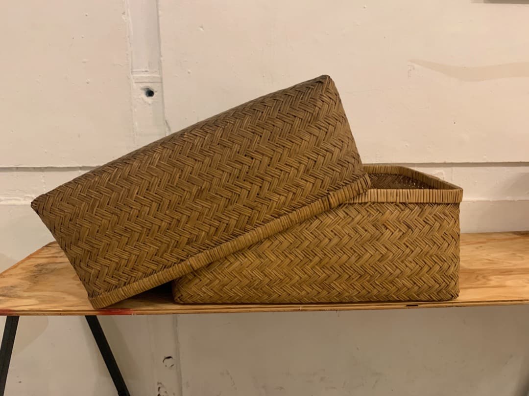 アンティーク　大判　籠