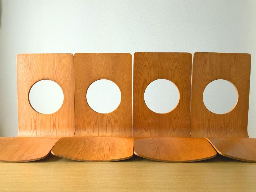 【天童木工 座椅子 4脚セット】旧漢字ロゴ tendo 和モダン 昭和レトロ