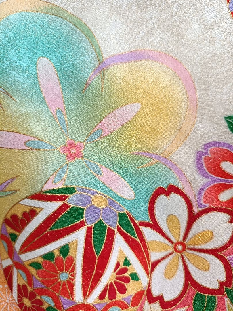 専用です☆上級品☆正絹白地に刺繍の着物と作り帯☆七五三フルセット