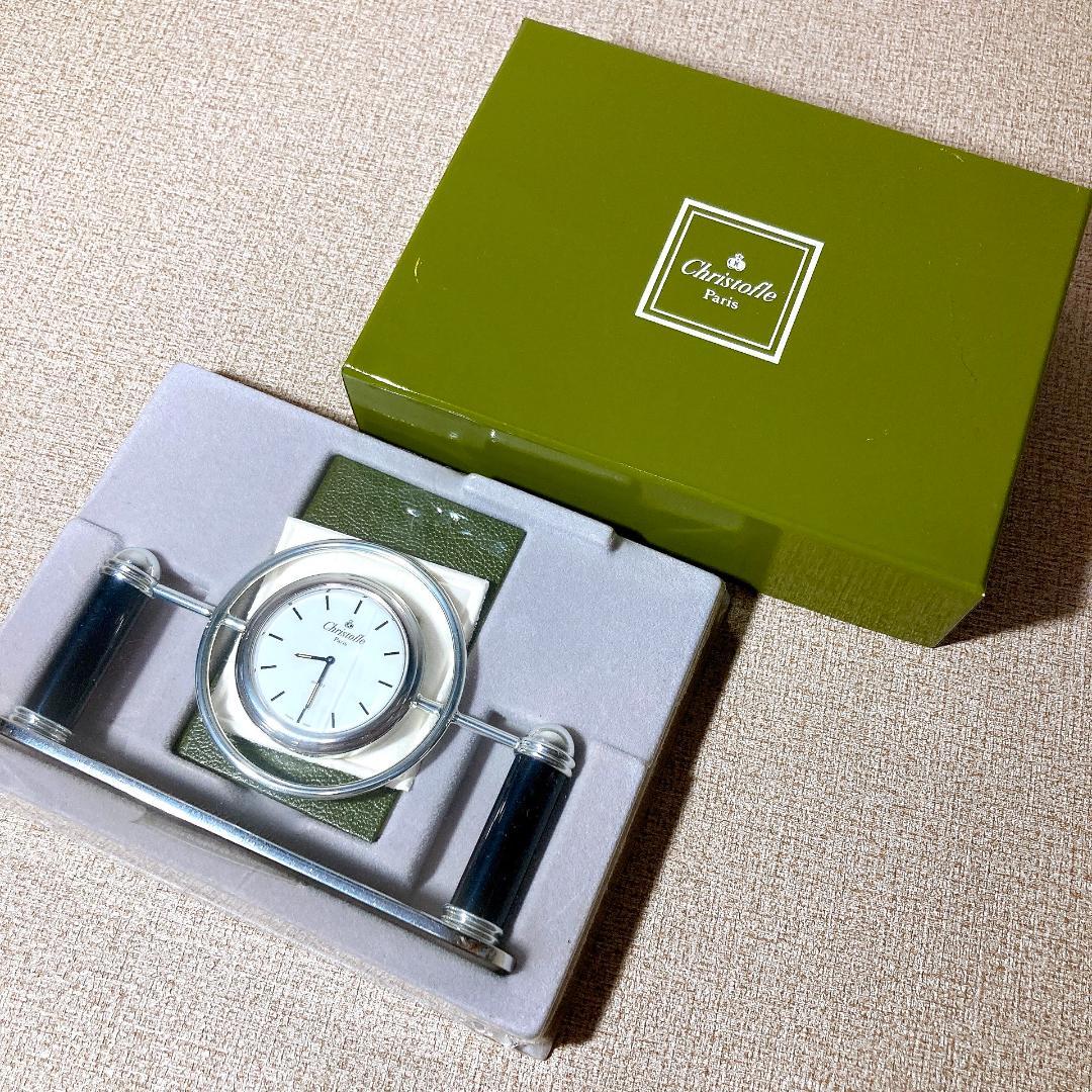 クリストフル ヴィンテージ デスク時計 置き時計 保管品 SwissMADE