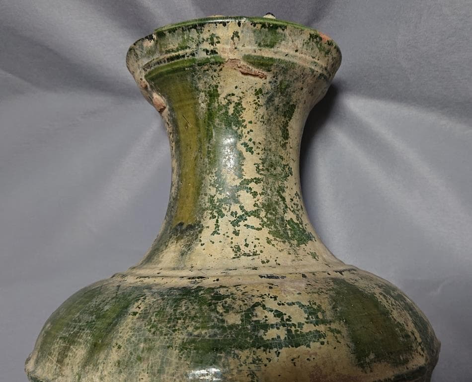 コレクター収集品　東漢時代　緑釉　大壷（31cm）