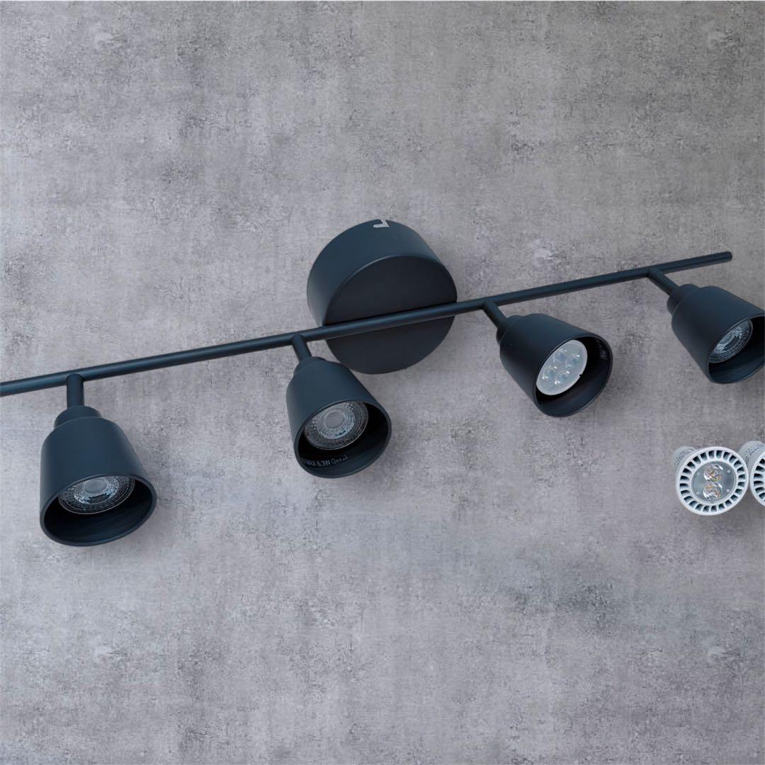 IKEA クヌートボー 4灯 スポットライト 黒 イケア 電気 インテリア