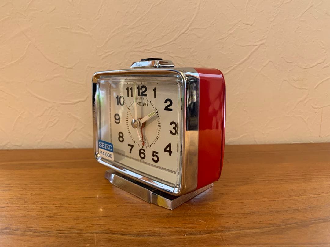 MN0554★SEIKO アラーム置時計 レッド 昭和レトロ