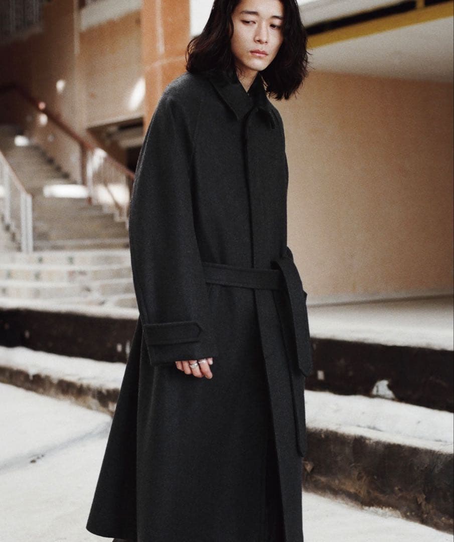 wym ステンカラーコート ブラック