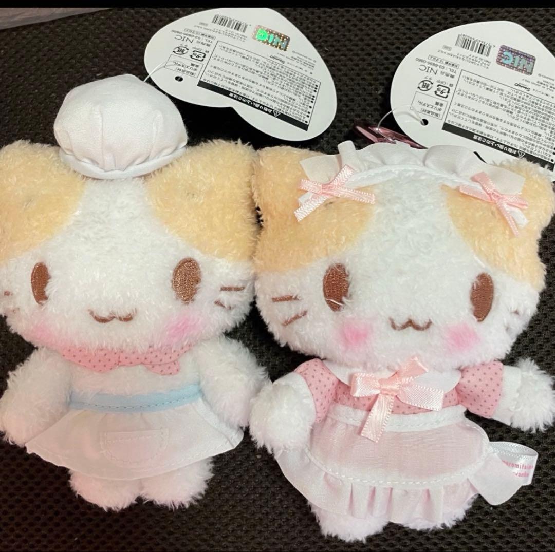マシュマロみたいな　ふわふわにゃんこ マスコット カラビナ付き メイド　コック