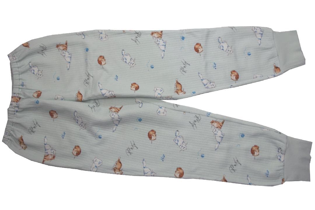 【新品】ポール＆ジョー秋冬物中綿入り厚手ニットキルトパジャマ（L)グリーン