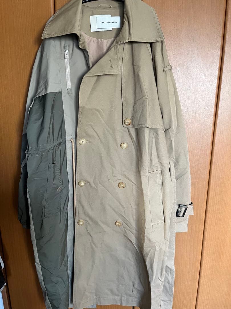 Feng Chen Wang　WOVEN PANELLED COAT