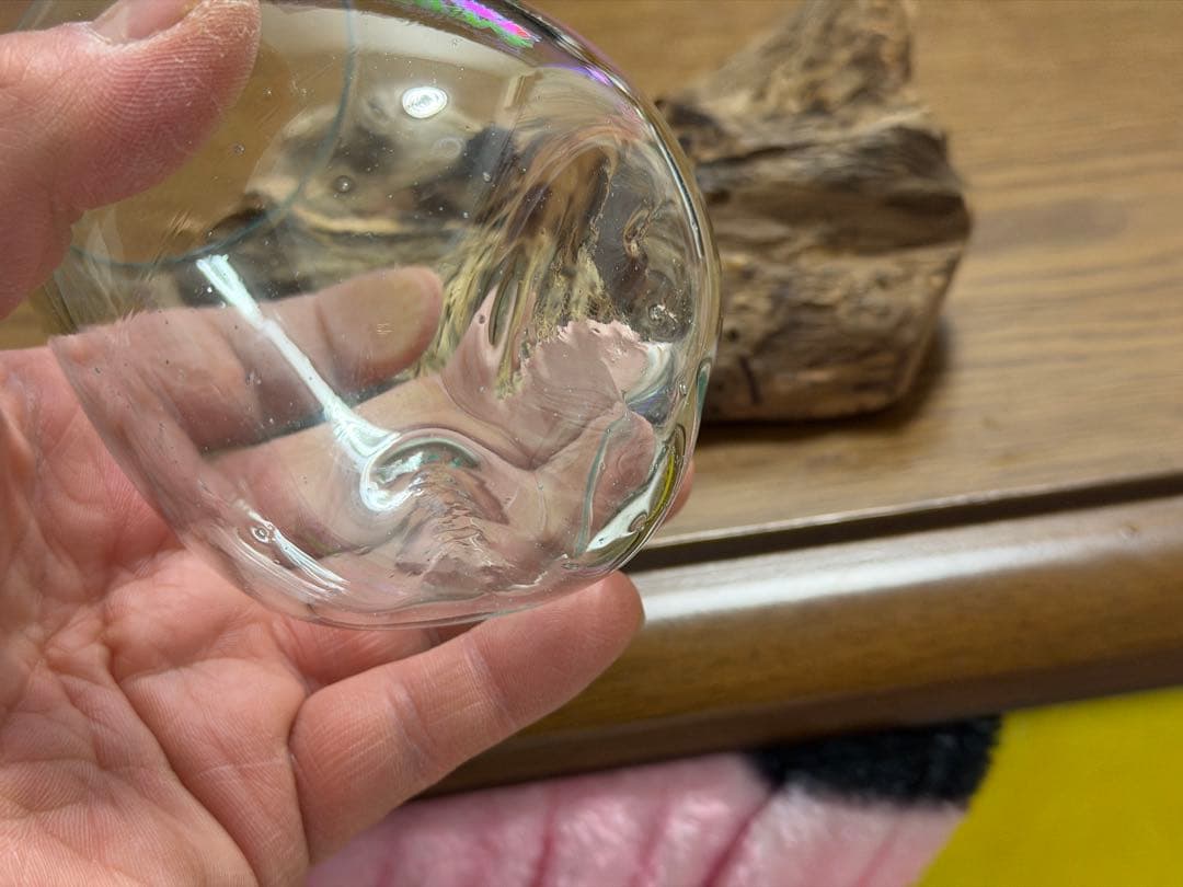 大自然木台座付き ガラスカップ付き(お酒で飲んだら最高)