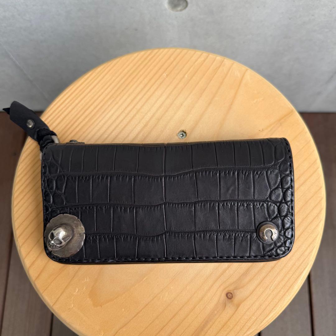 Gold Kid ゴールドキッド レザー クロコダイル革 財布 黒 新品 未使用