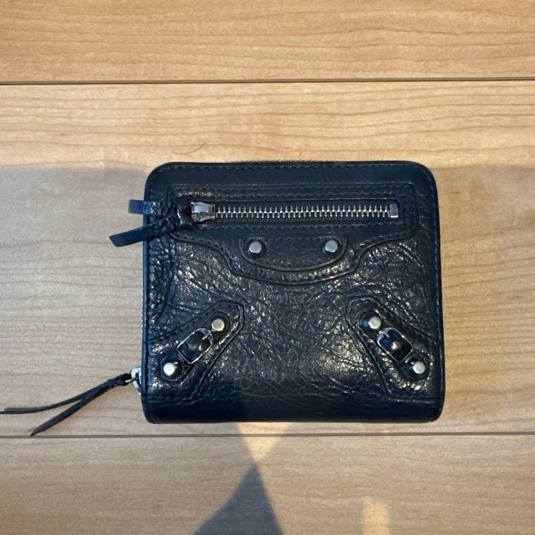 極美品 BALENCIAGA ブラック系 二つ折り財布