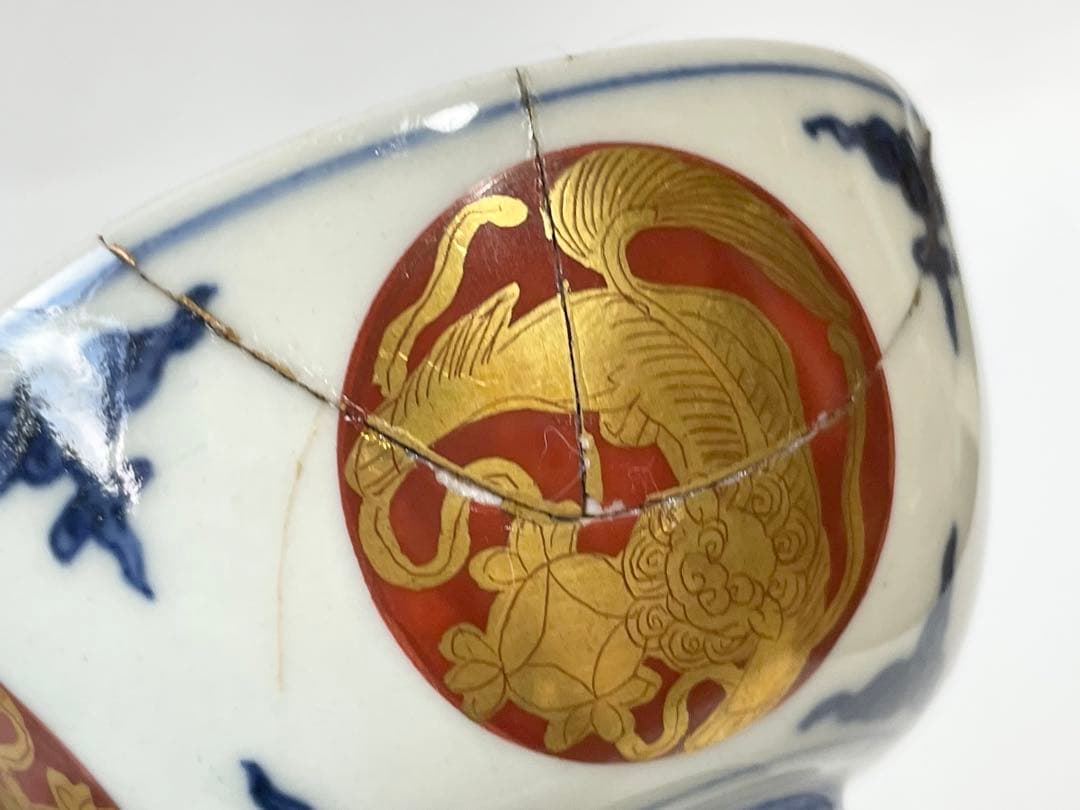 作家物　陶芸家　須田青華　須田菁華　古赤絵金襴手玉取獅子煎茶器　汲出　魯山人