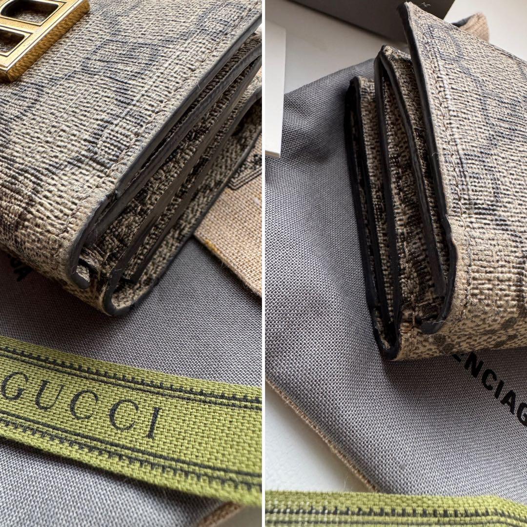 【美品】 バレンシアガ グッチ コラボ2つ折り 財布 コンパクト