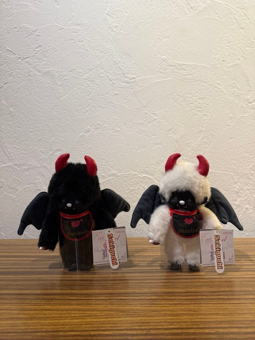 希少　悪魔　デビル　モンチッチ ブラック ホワイト セット Monchhicih