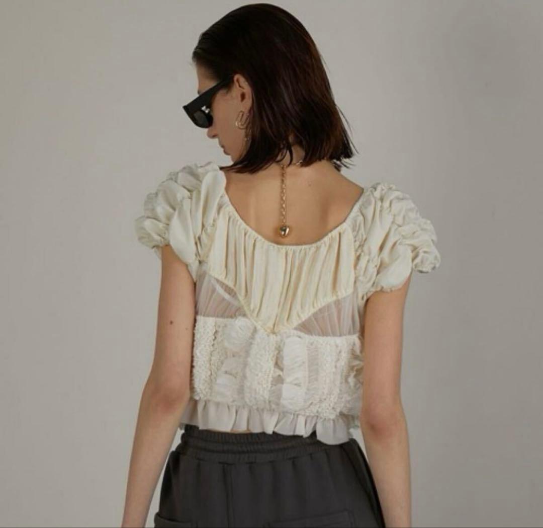 Shirring Puff Sleeve Topホワイトprankproject