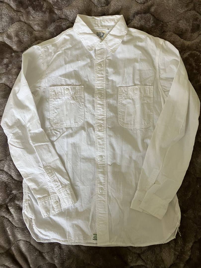 orslow ホワイト シャンブレーワークシャツ サイズ3