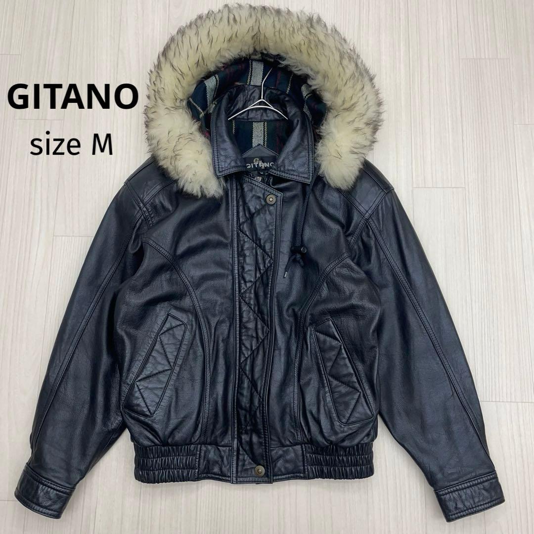 ■ GITANO 80s ラムレザー ジャケット y2k ファー 短丈
