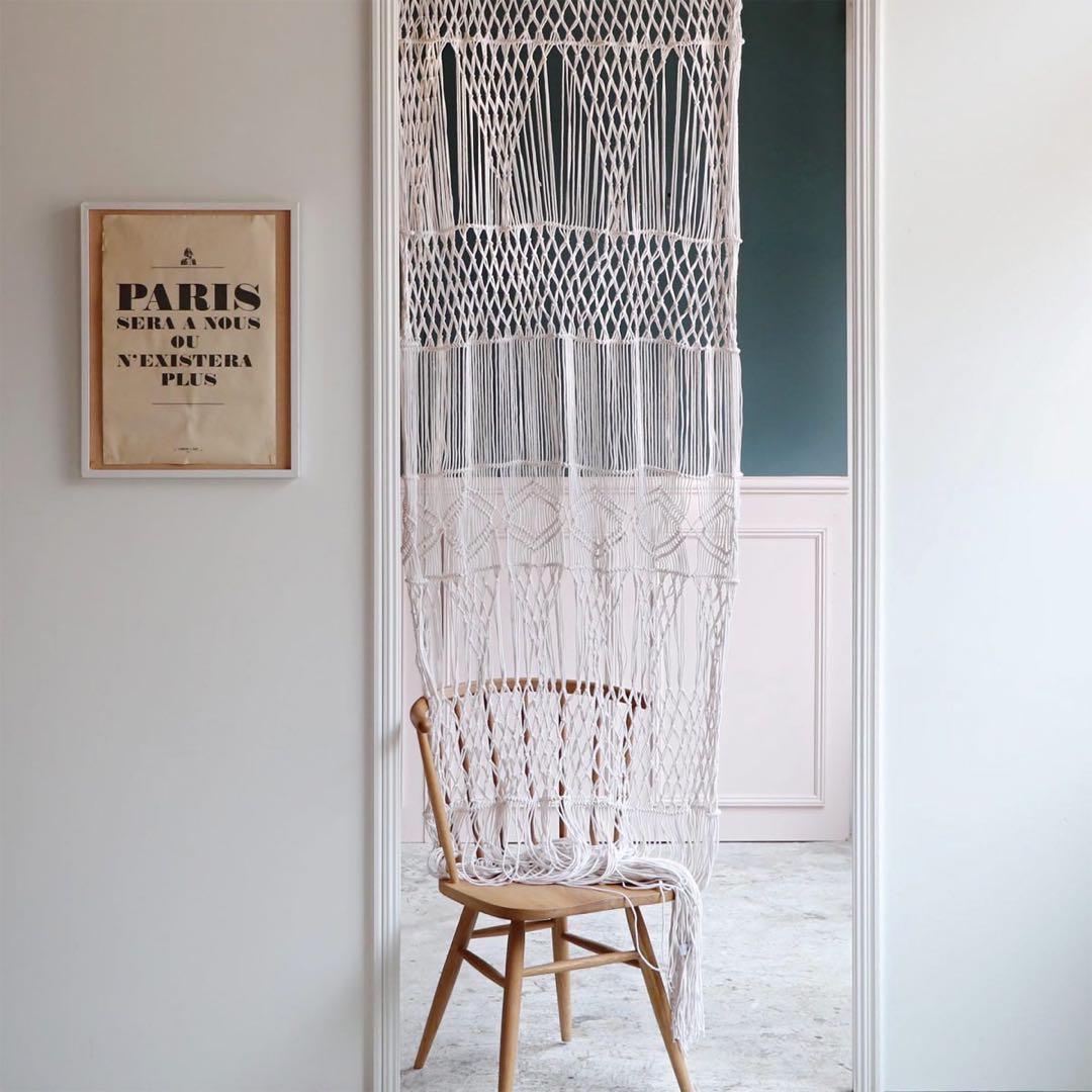 en fil d'indienne マクラメカーテン