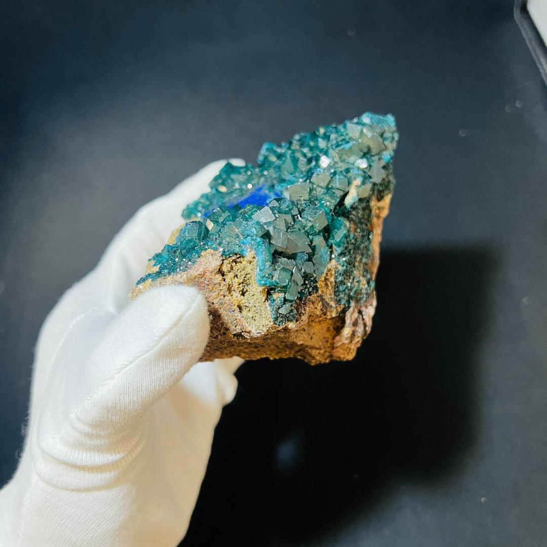 ディオプターゼ 原石 標本 521g 希少・レア 翠銅鉱 アズライト 共生