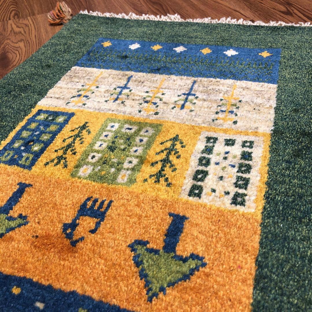 ペルシャギャッベ( ギャベ )ラグ ベッドサイド 廊下 ランナー No.8197