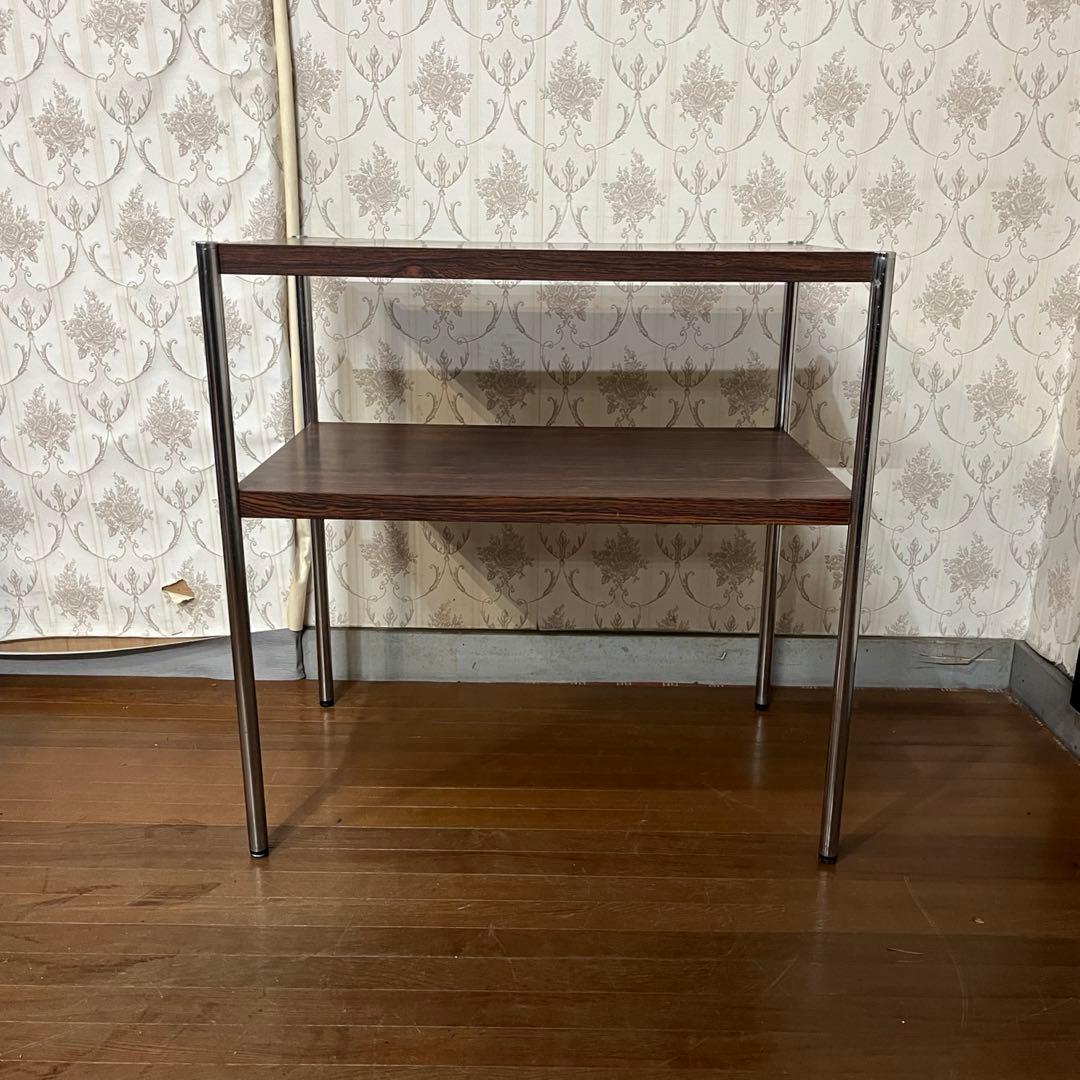 【アンティーク】アイアン 電話台 2段ラック キャビネット 飾り棚 古家具