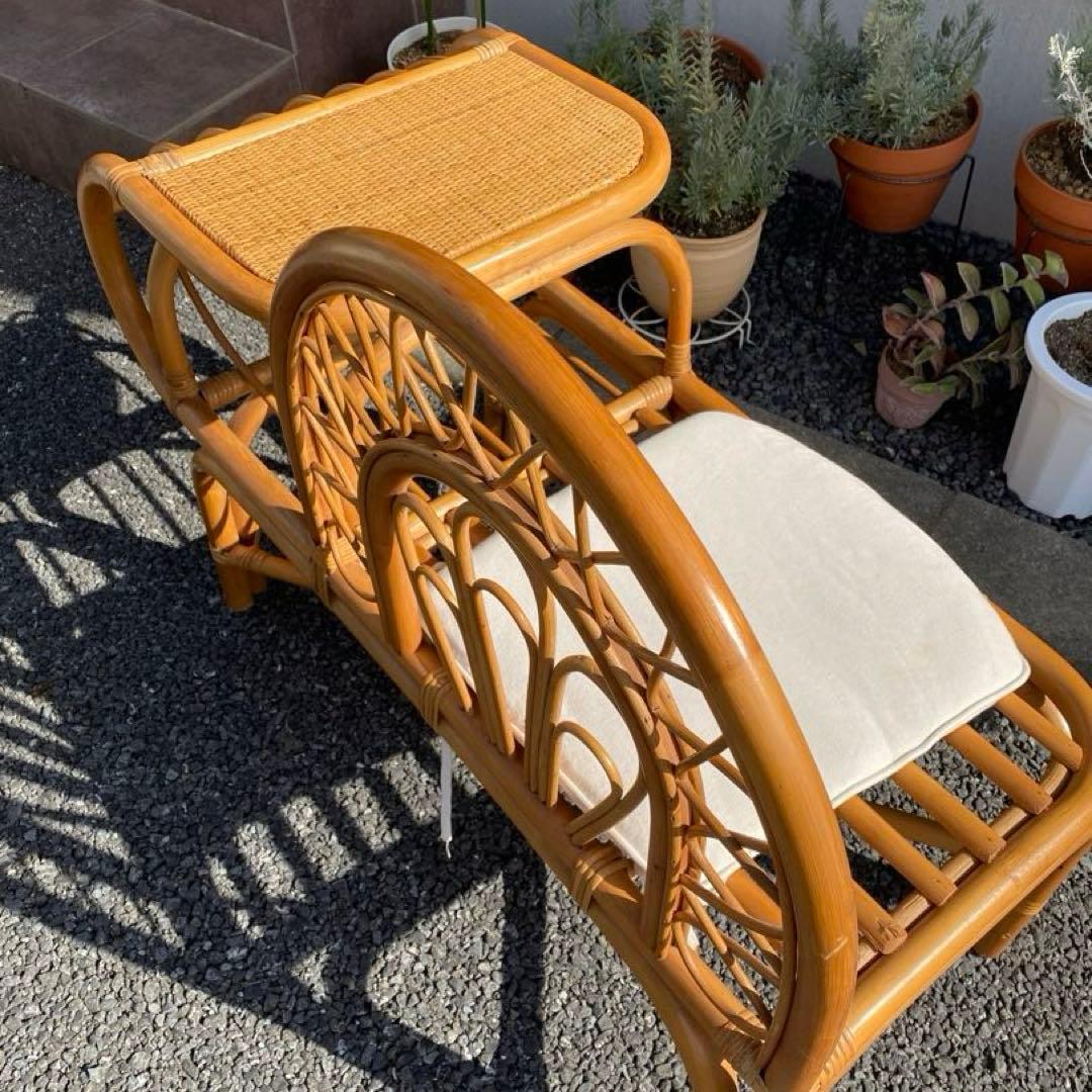 レトロ カントリー ラタン チェア 椅子 ベンチ
