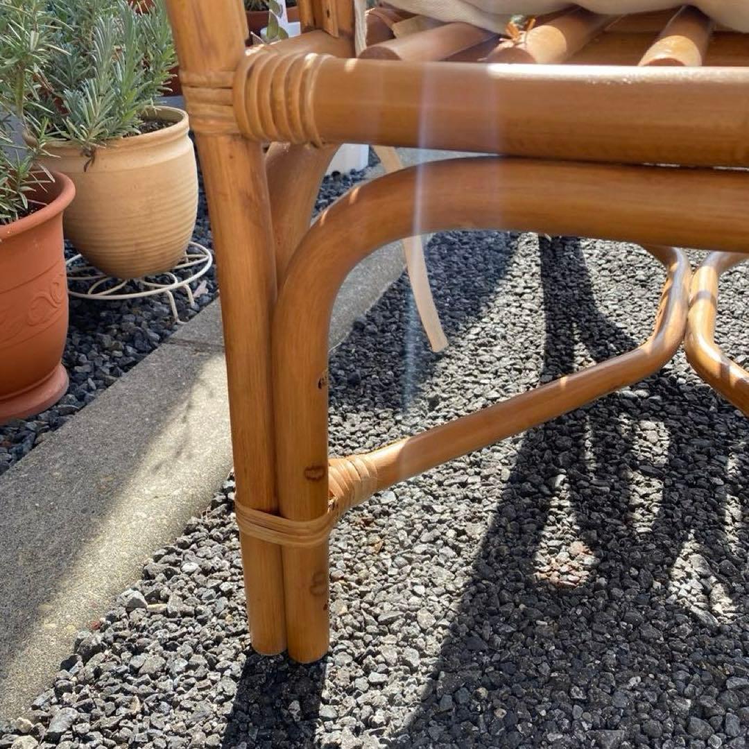 レトロ カントリー ラタン チェア 椅子 ベンチ