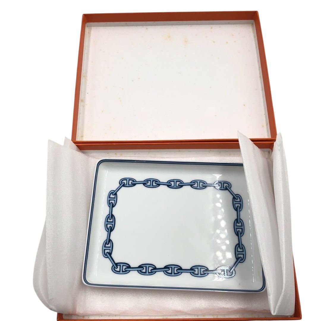 良品◎箱付き◎Hermès エルメス シェーヌダンクルスクエアプレート 洋食器