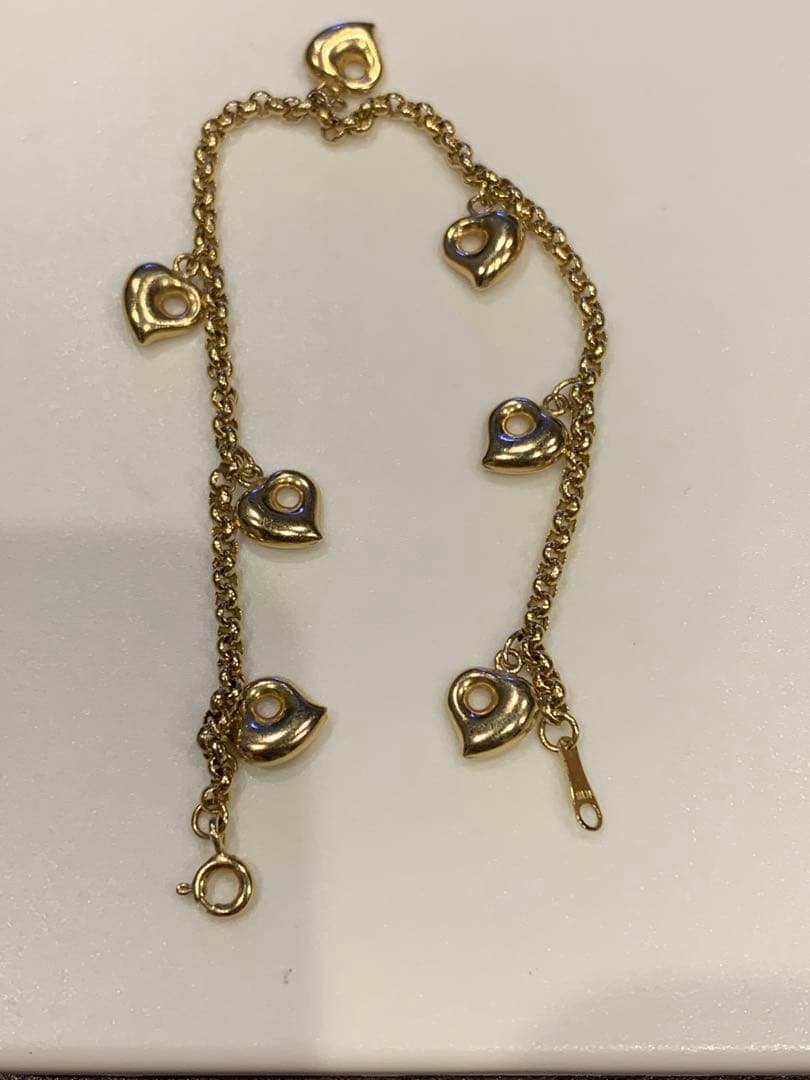 G*)様 K18金ハート型チャーム ブレスレット