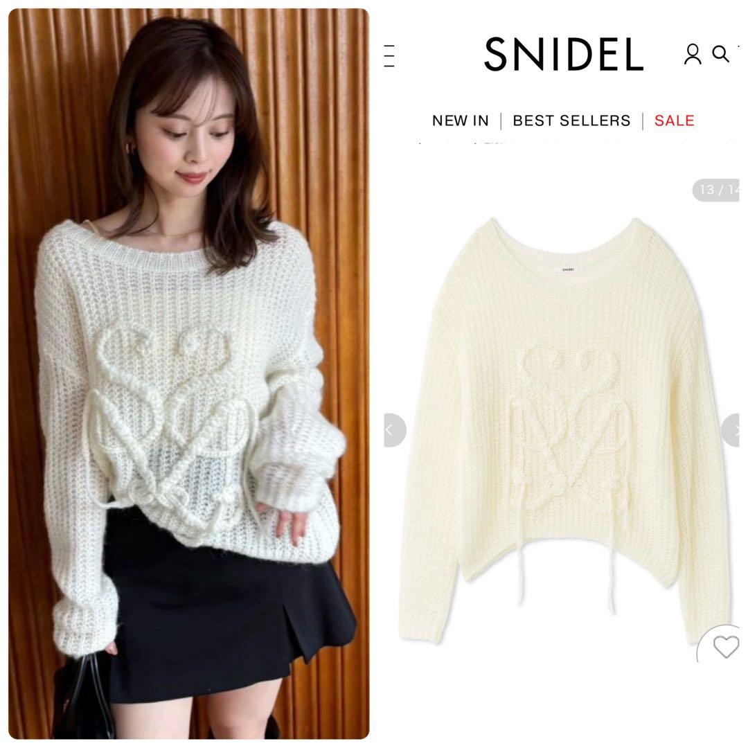 新作新品♥️ SNIDEL スナイデル ロゴローゲージニットプルオーバー