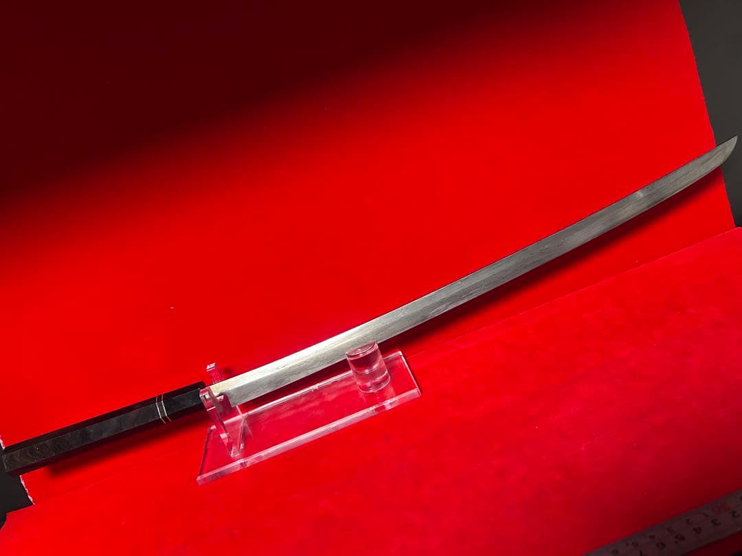 01565 包丁　マグロ包丁　先丸型　両刃　玉鋼　鬼反り　未使用品