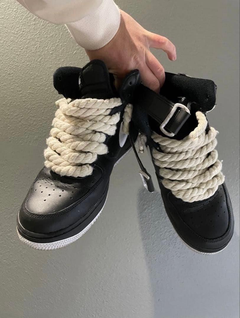 AIR FORTH 1 MID'07 /BLACK*WHITE ロープ　カスタム