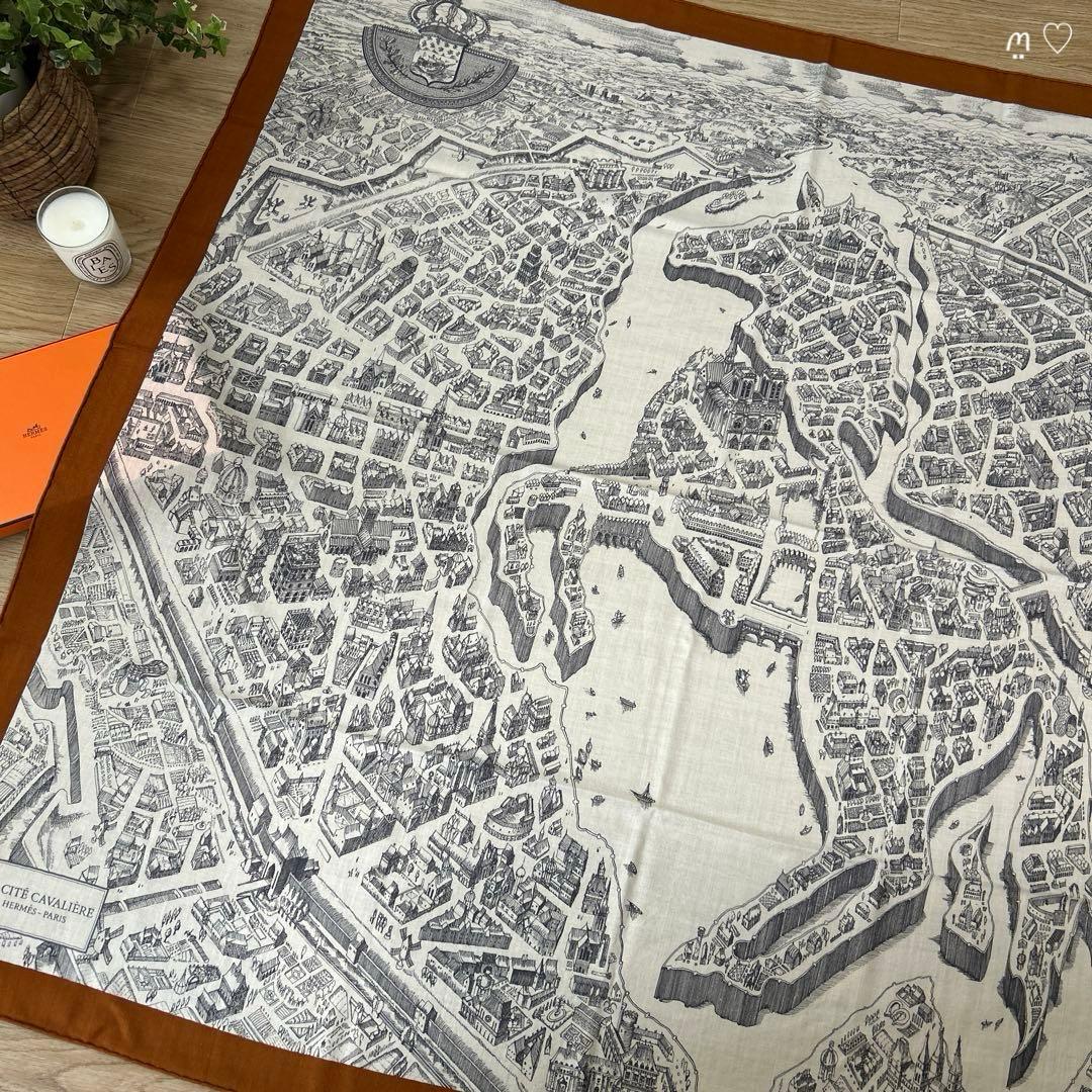 HERMESエルメス　カレ140　ジェアン　シテカヴァリエール　カシシル　馬の町