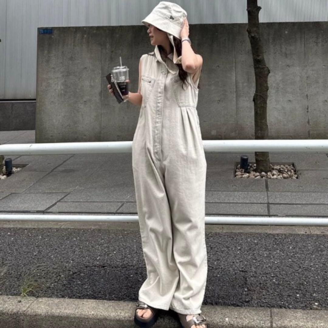 サロペット・オーバーオール・オールインワン AMERI MEDI GRUNGE DENIM WIDE ROMPERS xs