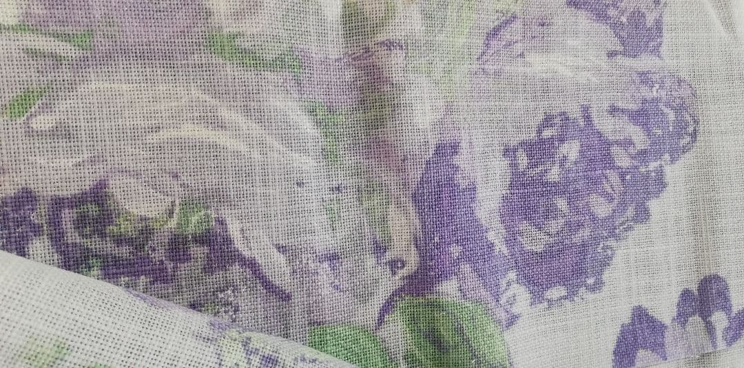 薄紫薔薇柄生地14～15m