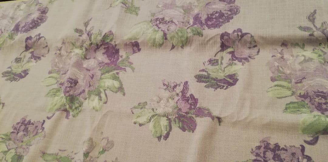 薄紫薔薇柄生地14～15m