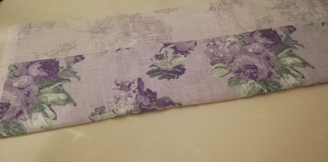 薄紫薔薇柄生地14～15m