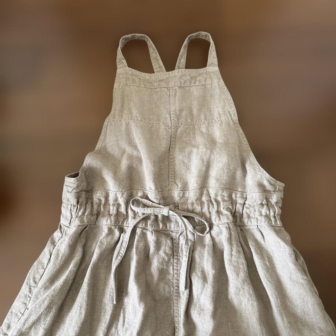 フランスアーメン ARMEN リネン　サロペットスカート サンドベージュ